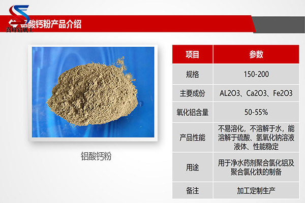 安徽蚌埠鋁酸鈣粉